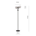 Emibig Emibig Lampe sur pied Kolding noire avec boules en verre fumé E14 - Ambiance parfaite pour tout intérieur