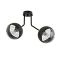Emibig Emibig Kolding lámpara de techo negra a rayas con 2 bombillas de vidrio para lámpara E14 - Iluminación elegante para cualquier habitación