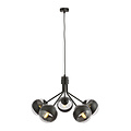 Emibig Emibig Kolding lámpara colgante de 5 bombillas de vidrio rayadas negras E14 - Iluminación ideal para tu salón