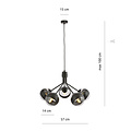 Emibig Emibig Kolding black striped 5 lamp hanging lamp glass balls E14 - Ideal lighting for your living room