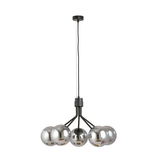 Emibig Emibig Kolding 5 lamp hanging lamp smoked bulbs E14 - Ideal for modern interiors