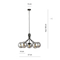 Emibig Emibig Kolding 5 lamp hanglamp gerookte bollen E14 - Perfect voor moderne interieurs