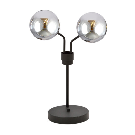 Emibig Emibig Kolding tafellamp zwart met gefumeerde glazen bollen E14 - Sfeervolle verlichting voor elk interieur