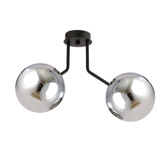 Emibig Emibig Lampe de plafond Kolding avec 2 ampoules fumées pour lampe E14 - Solution d'éclairage idéale pour les intérieurs modernes