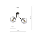 Emibig Emibig Lámpara de techo Kolding con 2 bombillas ahumadas para lámpara E14 - Solución de iluminación ideal para interiores modernos