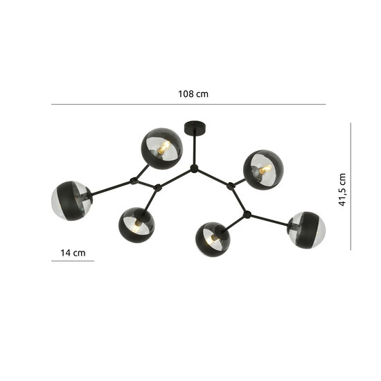 Emibig Emibig Viborg special branch-shaped hanging lamp with 6 striped bulbs E14 - Perfect for creating a cozy atmosphere in any room