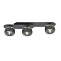 Emibig Emibig Randers elegant black triple oval ceiling lamp with 3 striped glass bulbs E14 - Ideal for modern interior lighting