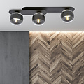 Emibig Emibig Randers elegant black triple oval ceiling lamp with 3 striped glass bulbs E14 - Ideal for modern interior lighting