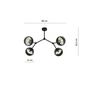 Emibig Emibig Lampe suspendue spéciale Viborg avec 4 branches et ampoules rayées E14 - Idéale pour créer une atmosphère chaleureuse dans vos espaces de vie