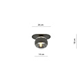 Emibig Emibig Randers elegante zwarte ovale plafondlamp met gestreepte glazen bol E14 - Perfect voor stijlvolle verlichting in elke ruimte