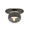 Emibig Emibig Randers elegant black oval ceiling lamp with striped glass ball E14 - Perfect for stylish lighting in any room