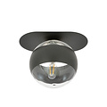 Emibig Emibig Randers elegant black oval ceiling lamp with striped glass ball E14 - Perfect for stylish lighting in any room