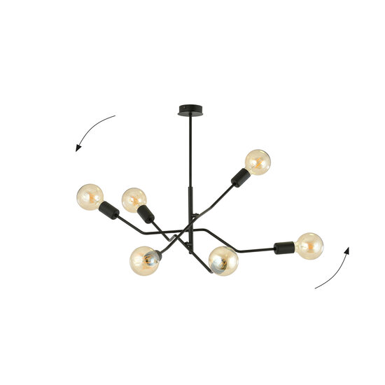 Emibig Emibig Vejle impressive pendant lamp 6x E27 completely black - Perfect for modern interiors