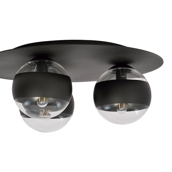 Emibig Emibig Esbjerg schöne schwarze Dreifach-Deckenleuchte mit 3 gestreiften Glühbirnen E14 - Ideal für eine gemütliche Atmosphäre in jedem Raum