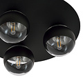 Emibig Emibig Esbjerg leuke zwarte triple plafondlamp met 3 gestreepte bollen E14 - Perfect voor sfeervolle verlichting in elke ruimte