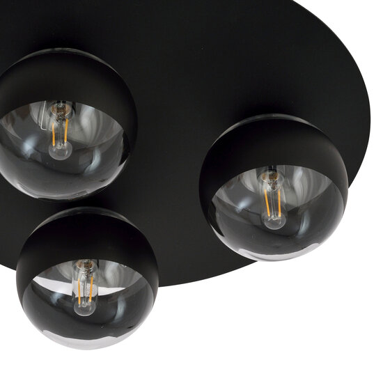 Emibig Emibig Esbjerg nice black triple ceiling lamp with 3 striped bulbs E14 - Ideal for creating a cozy atmosphere in any room
