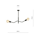 Emibig Emibig Vejle completely black hanging lamp with 2x E27 - Ideal for modern ambiance