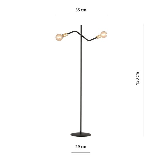 Emibig Emibig Lampe sur pied Odense avec 2 connexions E27 dorées - Idéale pour un éclairage élégant