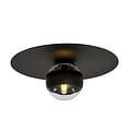 Emibig Emibig Plafonnier noir Esbjerg avec ampoule en verre rayé E14 - Éclairage élégant pour chaque espace