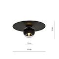 Emibig Emibig Esbjerg knappe zwarte plafondlamp zwart met gestreept glas bol E14 - Stijlvolle verlichting voor elke ruimte