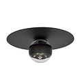 Emibig Emibig Esbjerg knappe zwarte plafondlamp zwart met gestreept glas bol E14 - Stijlvolle verlichting voor elke ruimte