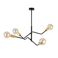 Emibig Emibig Odense lámpara colgante 4 lámparas negra con oro 4x E27 - Iluminación perfecta para cualquier espacio