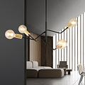 Emibig Emibig Odense 4 lamp hanging lamp black with gold 4x E27 - Perfect lighting for any space