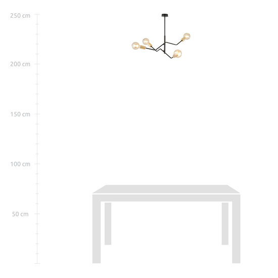 Emibig Emibig Odense 4 lamp hanging lamp black with gold 4x E27 - Perfect lighting for any space