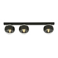 Emibig Emibig Lámpara de techo negra larga Aalborg con 3 bombillas rayadas transparentes E14 - Iluminación ideal para interiores modernos