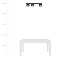 Emibig Emibig Aalborg long black ceiling lamp with 3 transparent striped bulbs E14 - Ideal lighting for modern interiors