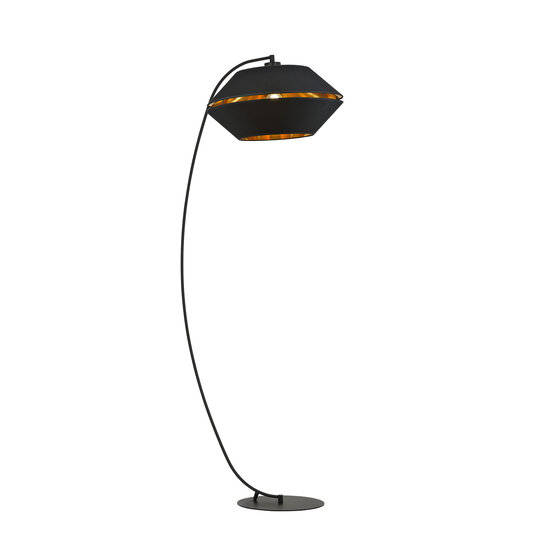 Emibig Emibig Uitzonderlijke zwart booglamp vloerlamp E27 zwart en goud - Perfect voor een stijlvolle woonkamer