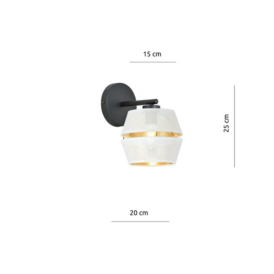 Emibig Emibig Applique murale avec trous noir avec blanc E27 or à l'intérieur - Créez une ambiance chaleureuse dans votre espace