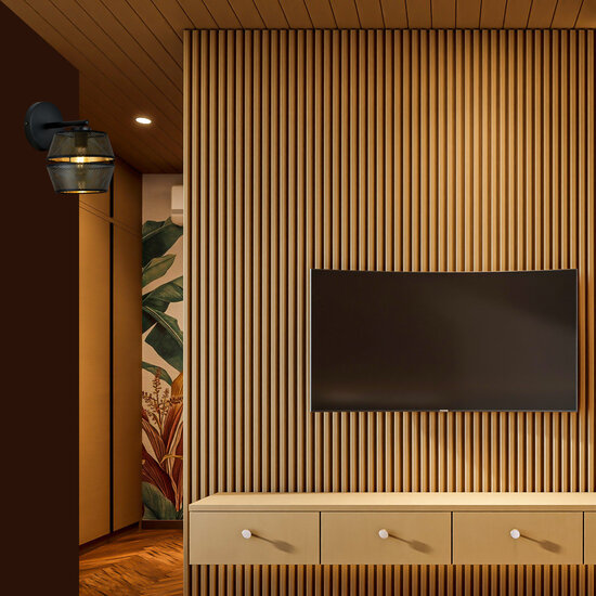 Emibig Emibig Applique murale perforée noire avec intérieur doré 1x E27 - Idéale pour un éclairage élégant