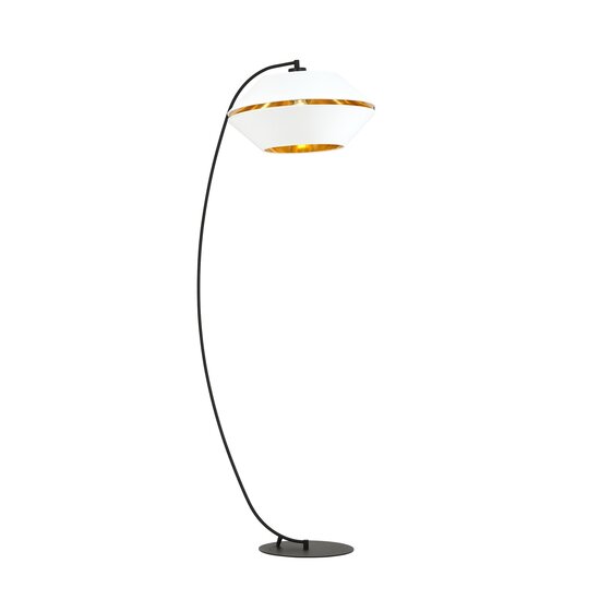 Emibig Emibig Knappe zwarte booglamp vloerlamp E27 wit en goud - Perfect voor een stijlvolle inrichting