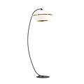Emibig Emibig Bonita lámpara de arco negra de pie E27 blanca y dorada - Perfecta para una decoración elegante