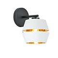 Emibig Emibig Wandlamp zwart met wit E27 goud binnenin - Creëer een stijlvolle sfeer in uw interieur