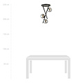 Emibig Emibig Design plafondlamp zwart met staven en 3 gerookte glazen bollen E14 - Perfect voor moderne interieurs