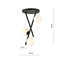 Emibig Emibig Plafonnier avec tiges suspendues et 3 boules en verre blanc laiteux E14 - Idéal pour créer une atmosphère chaleureuse dans n'importe quelle pièce