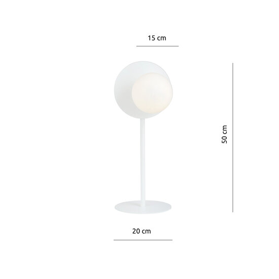 Emibig Emibig Completely white table lamp with glass white ball 1x E14 - Ideal for modern interiors