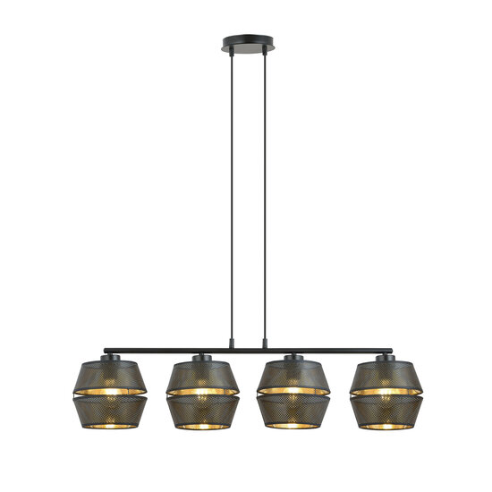 Emibig Emibig Riddled schwarze Pendelleuchte 4x E27 mit goldenem Innenleben - Verleihen Sie Ihrem Raum elegantes Licht