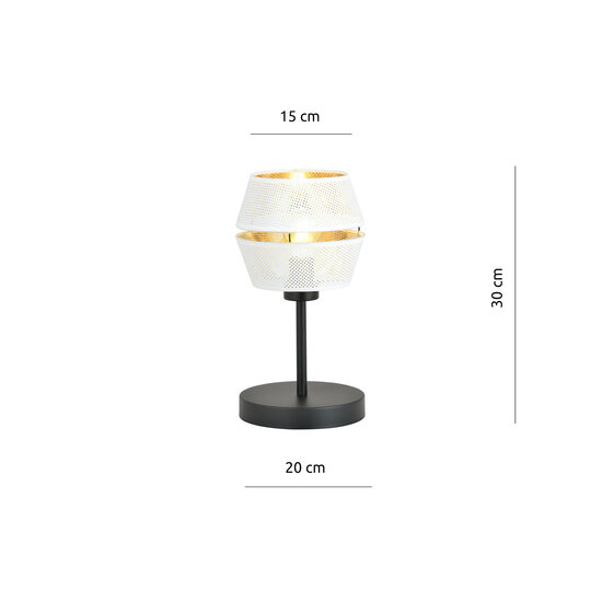 Emibig Emibig Handsome table lamp black with white and gold key 1x E27 - Ideal for stylish lighting