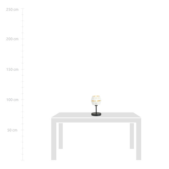 Emibig Emibig Handsome table lamp black with white and gold key 1x E27 - Ideal for stylish lighting
