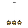 Emibig Emibig Komplett schwarze perforierte Pendelleuchte 3x E27 mit goldenem Innenleben - Ideal für eine stilvolle Atmosphäre