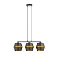 Emibig Emibig Komplett schwarze perforierte Pendelleuchte 3x E27 mit goldenem Innenleben - Ideal für eine stilvolle Atmosphäre