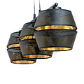 Emibig Emibig Lampe suspendue perforée entièrement noire 3x E27 avec intérieur doré - Idéale pour une ambiance élégante