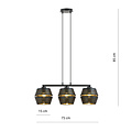 Emibig Emibig Lampe suspendue perforée entièrement noire 3x E27 avec intérieur doré - Idéale pour une ambiance élégante