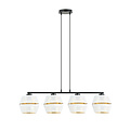 Emibig Emibig Zwarte pendellamp 4x E27 geperforeerd wit met gouden kappen metaal - Perfecte verlichting voor elke ruimte