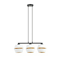 Emibig Emibig Lámpara colgante negra 3x E27 blanca con tapas doradas con agujeros de metal - Ideal para crear un ambiente acogedor
