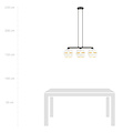 Emibig Emibig Lámpara colgante negra 3x E27 blanca con tapas doradas con agujeros de metal - Ideal para crear un ambiente acogedor