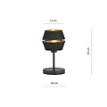 Emibig Emibig Handsome table lamp black with gold accent 1x E27 - Create a cozy atmosphere in your home